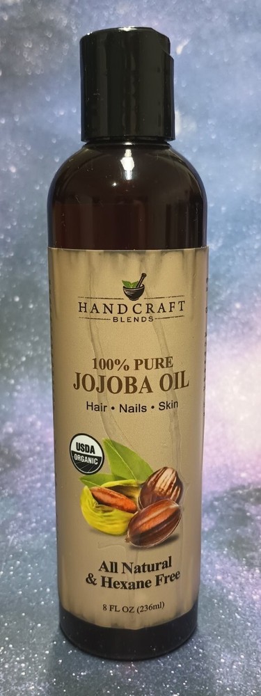 Organic Jojoba Oil 8 fl oz 100% Pure Cold-Pressed for Skin Face Hair & Nails  