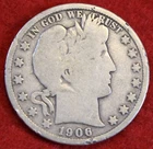 1906-D Barber Half Dollar 90% Silver Coin Circulated BH529 B1