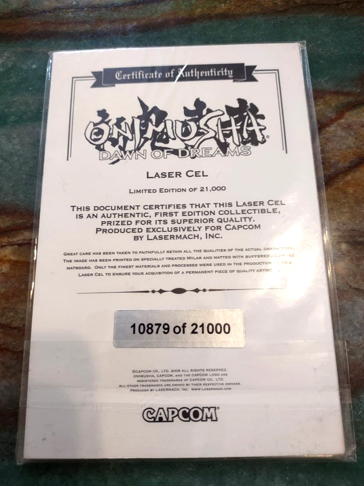 Onimusha Dawn of Dreams Capcom Art Print Promo Limited Edition Laser Cel NEW - Image 2 of 3