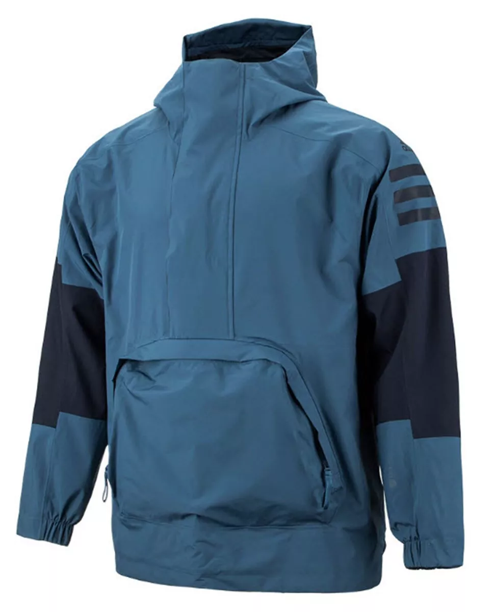 Adidas Men Utilitas Rain Anorak Jacket Run Athletic Navy Casual Jackets HG8579
