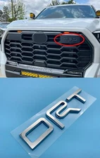 Chrome RAISED UPPER GRILLE TRD LETTERS FOR TOYOTA TUNDRA 2022 - 2024