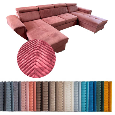 Ecksofa mit Schlaffunktion Wohnlandschaft Frico II Bettkasten XXL Sofa U Form 09