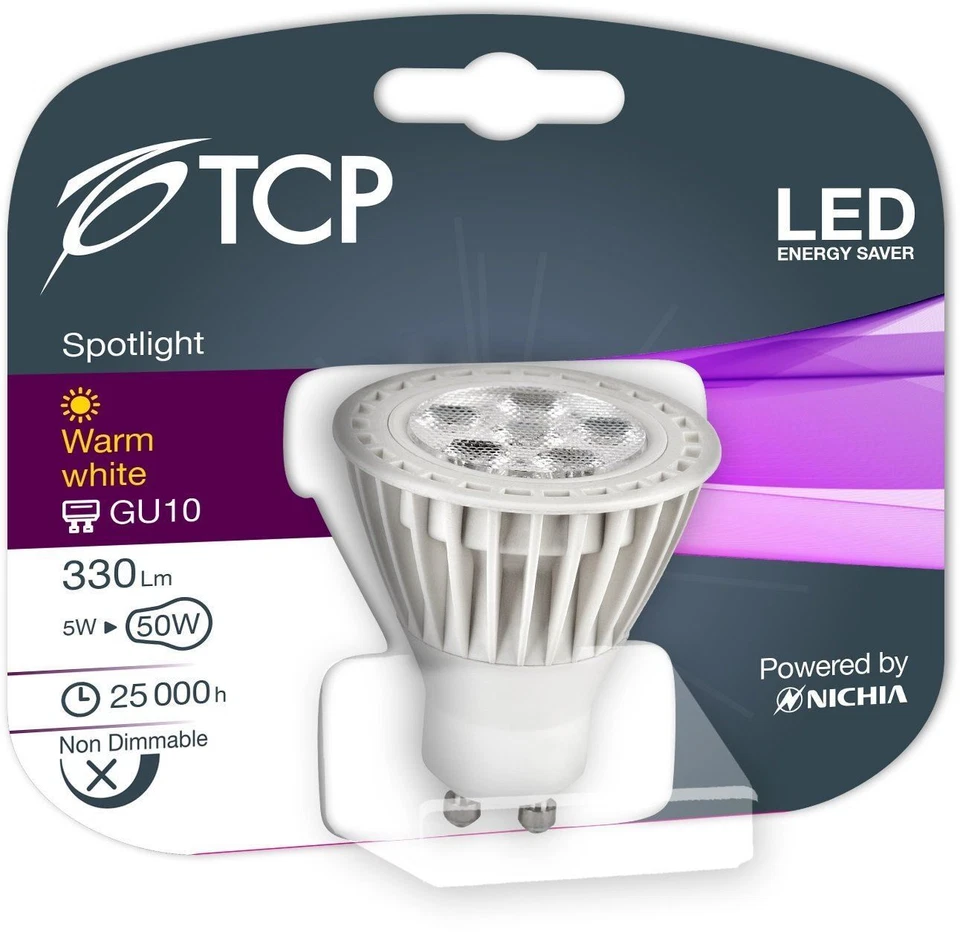 12pack TCP 5W GU10 LED Bulbs Energy Saving Warmglow 330lm~40W-50W Halogen Lights - Image 4 of 4