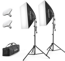 Softbox Lighting Kit, 20X28-Inch Softbox Photography Lighting with LED Bulbs 50W
