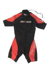 HEAT-WAVE Black/Red Neoprene PRO-AM SERIES SHORTY WETSUIT Surf Ski Beach Men's L