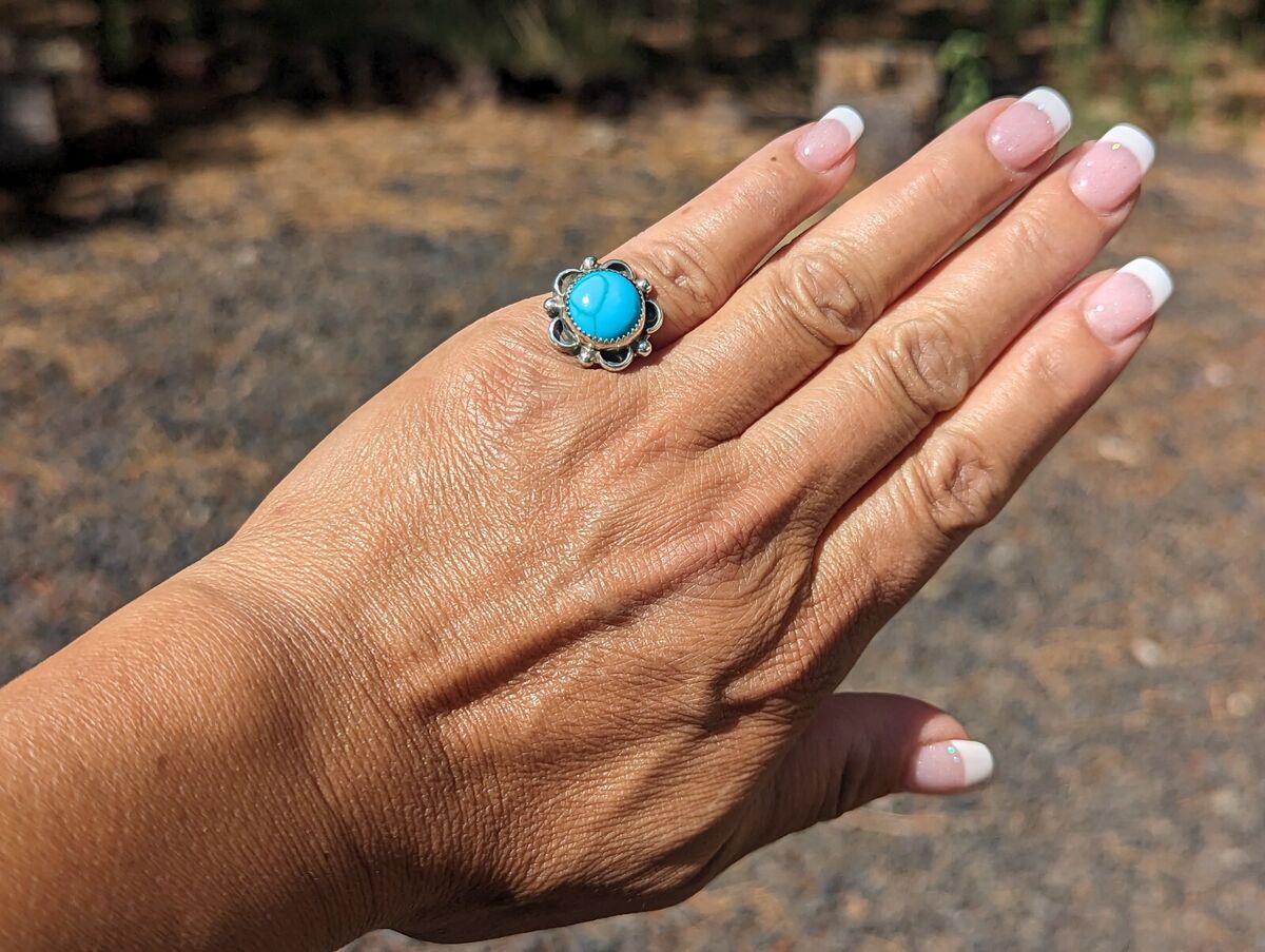 Huge Detailed Native American Navajo Turquoise Agate Toad Sterling Silver Ring Huge Detailed Native American Navajo Turquoise Agate Toad Sterling Silver Ring