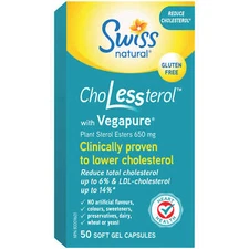 Swiss Cholessterol With Vegapure Plant Sterol Lowers Cholesterol 50 pcs NEW