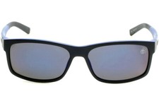 Timberland TB9104 91D Black Blue Plastic Mirrored Polarized Sunglasses 60-16-140