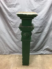 Vintage Shabby Green Fluted Bullseyes Porch Post 6x42 Old Chic Garden 413-24B