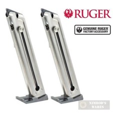TWO Ruger Mark III 22/45  Mark III 22/45 LITE .22LR 10Rd MAGAZINES Nickel 90229