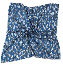 Unisex Cotton Square Scarf Bandanas 22"x22" LocustTreeLeaves-Blue