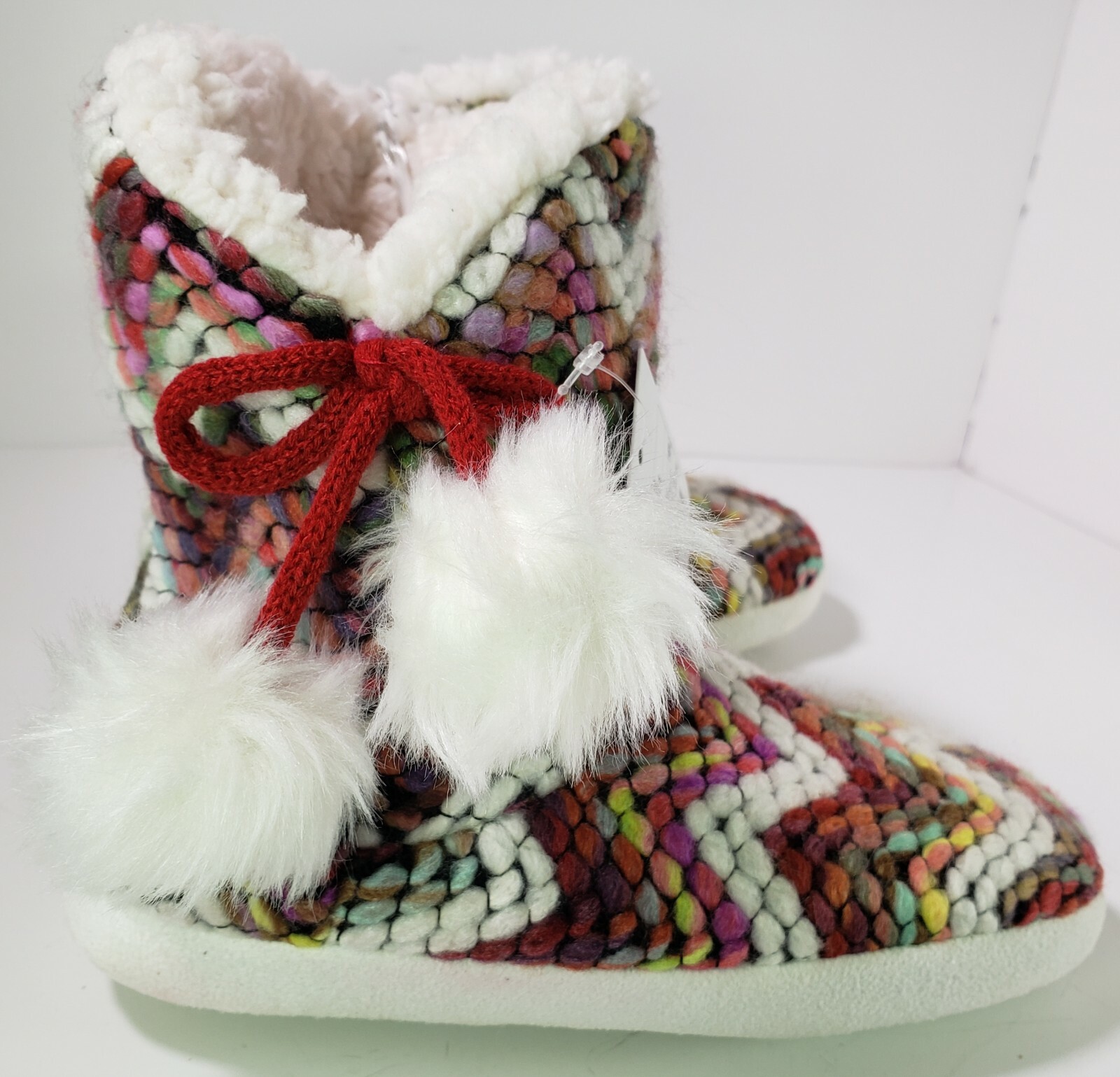 SAOLA Stivali in maglia morbida casa pantofole giovani S e M foderati in pile suola ammortizzata pom