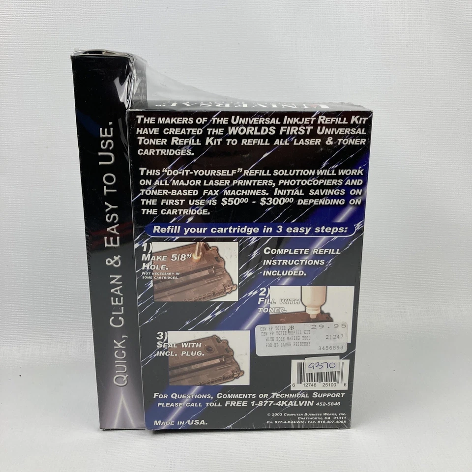 Kit de recarga de toner universal e ferramenta para fazer furos novo lacrado HP Canon novo na caixa - Imagem 3 de 4