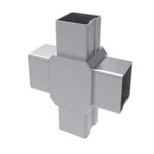 Acciaio Inox Connettore a Croce 40x40 V4A Raccordo Profilo Quadrato Corrimano