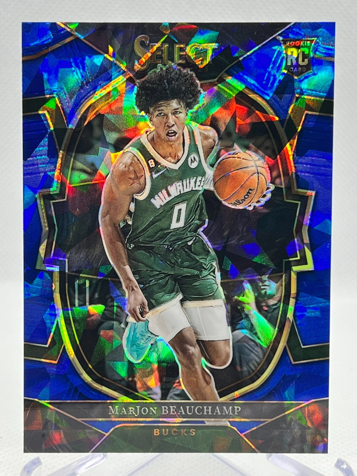 MARJON BEAUCHAMP RC 2022-23 Panini Select #75 Concourse BLUE CRACKED ICE PRIZM