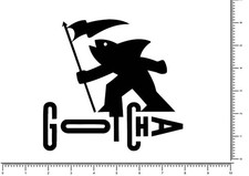 Gotcha Fishman Surf Die Cut Sticker Decals 6" x 5.8" Surfboards 1980's