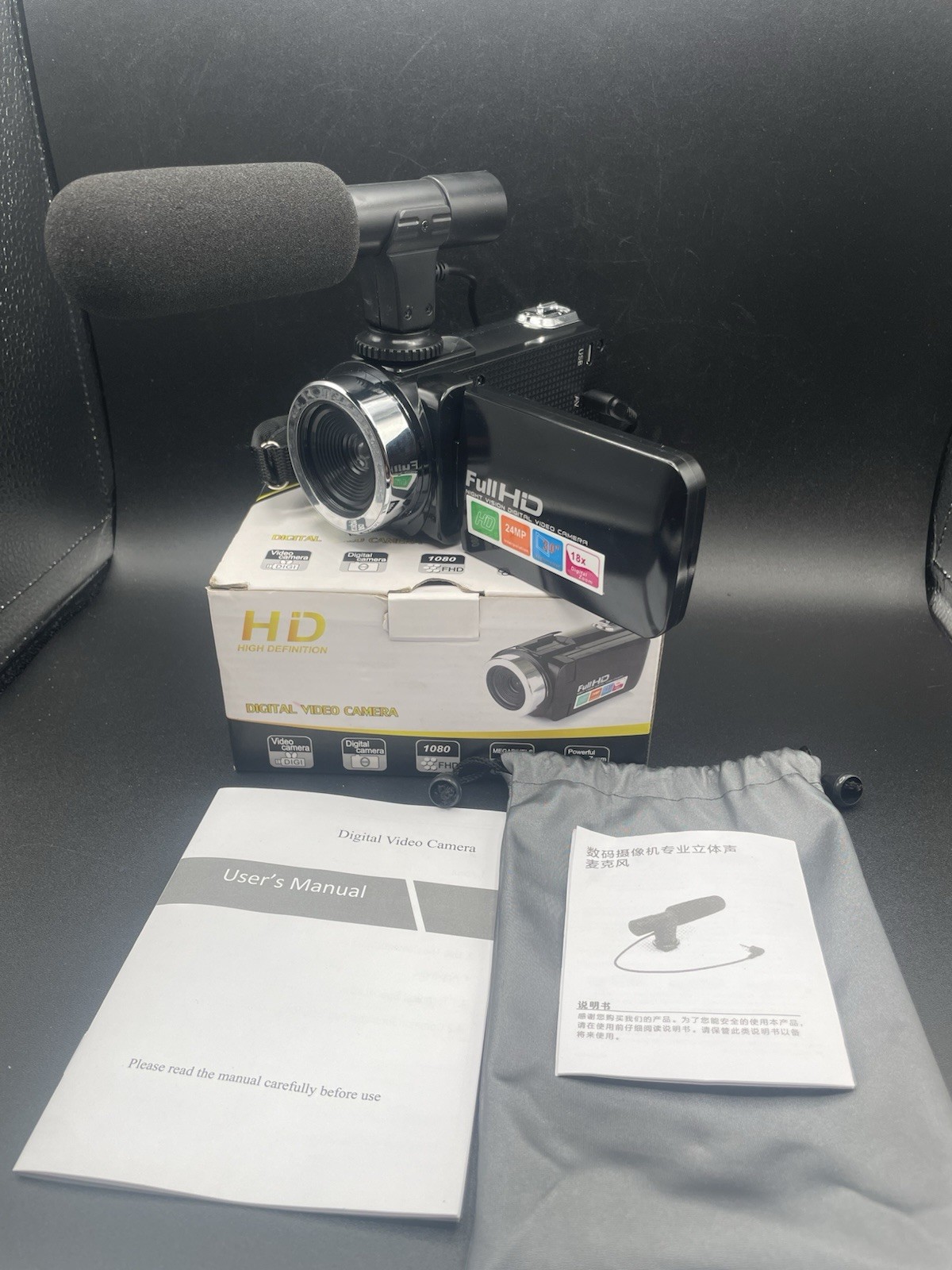 Full HD Digital Video Camera 1080p 24MP w/ Mic Night Vision 