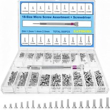Micro Screws Kit 500PCS 18 Sizes M1.2 M1.4 M2 Stainless Steel Repair 1 Set
