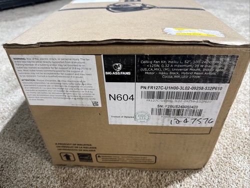 NEW Big Ass Fans Haiku L 52" DC Ceiling Fan, Black, LED, FR127C-U1H00 - Picture 4 of 7