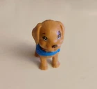 Barbie Pet Dog Puppy Mattel Brown Fur Vintage Blue Kerchief Figure Toy