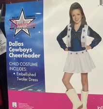 Dallas Cowboys Football Cheerleader Uniform Halloween Costume Girls Medium 7-8