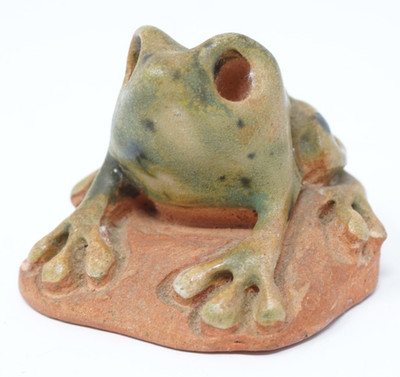 Vintage MCM Hand Made Terracotta Coqui Frog Mini Figurine Puerto Rico 1.5''
