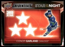 2021-22 Upper Deck Credentials #3S-4 Conor Garland Star of the Night: Third Star