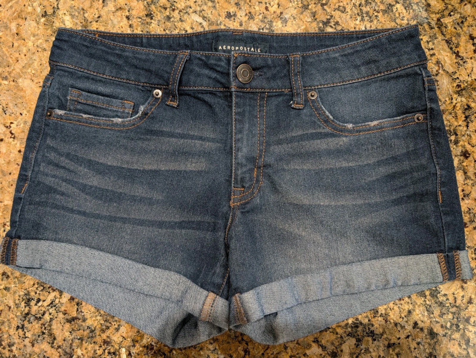 Aeropostale Midi Blue Jean Denim Short Shorts Size 6