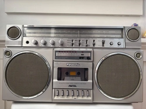 Vintage Panasonic Platinum Metal RX-5150 Cassette Boombox Radio Works MINTY
