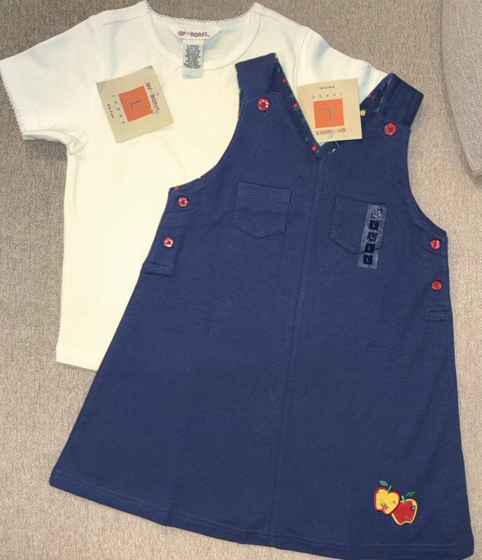 Gymboree vintage 1998 COUNTRY MEADOWS Jumper DRESS & Top Shirt LG 4-5 both NWT