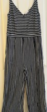 Warehouse Women’s Navy Striped Jumpsuit Size 16 Used.