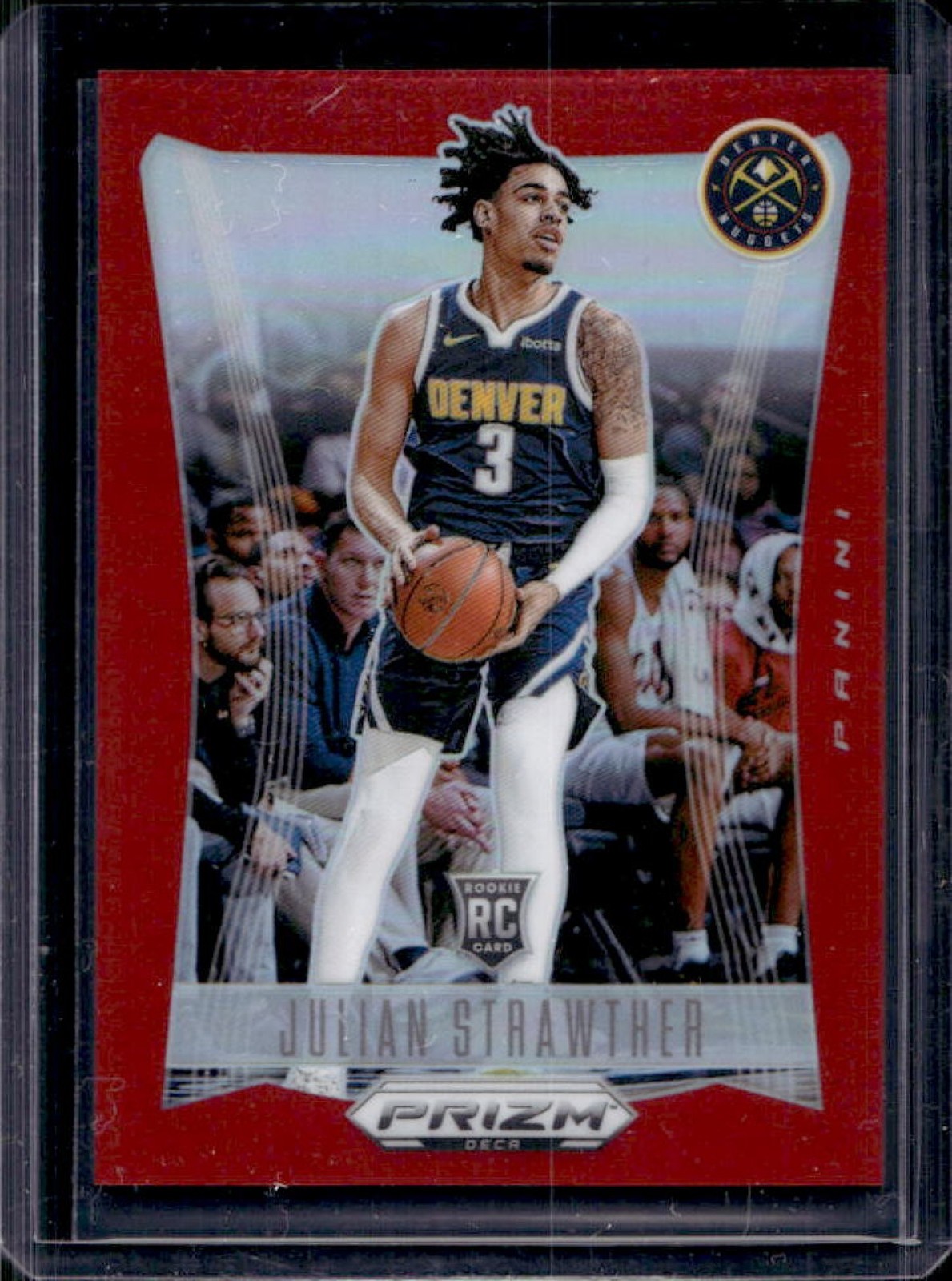 2023-24 Prizm Deca Julian Strawther RC Red Rookie #45/199 Nuggets