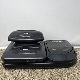 Tower of Power Sega Genesis Model 2 Console Sega CD & 32X Games Cables Tested