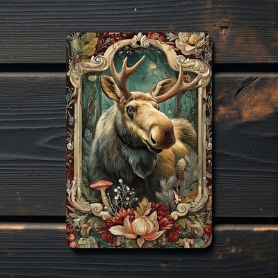 Moose Metal Sign, Rustic Woodland Wall Decor, 8x12 Aluminum Lodge Wall Art