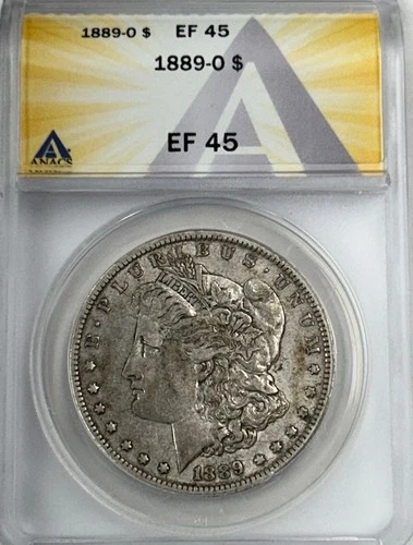1889 O Morgan Silver Dollar ANACS XF45 Tougher Date Morgan