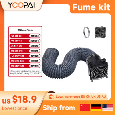 YOOPAI 3D Printer Enclosure Fume Exhaust Kit Vent Fan Air Filtration System