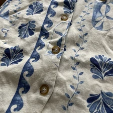 Rachel Zoe Linen Blend Blue White Sleeveless Top Vest Coastal Grandma Classic XL