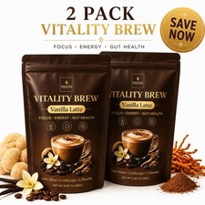 2PC VANILLA Beyond VitalityBrew Mushroom Coffee 7-in-1 L Energy/focus/Gut/Mental