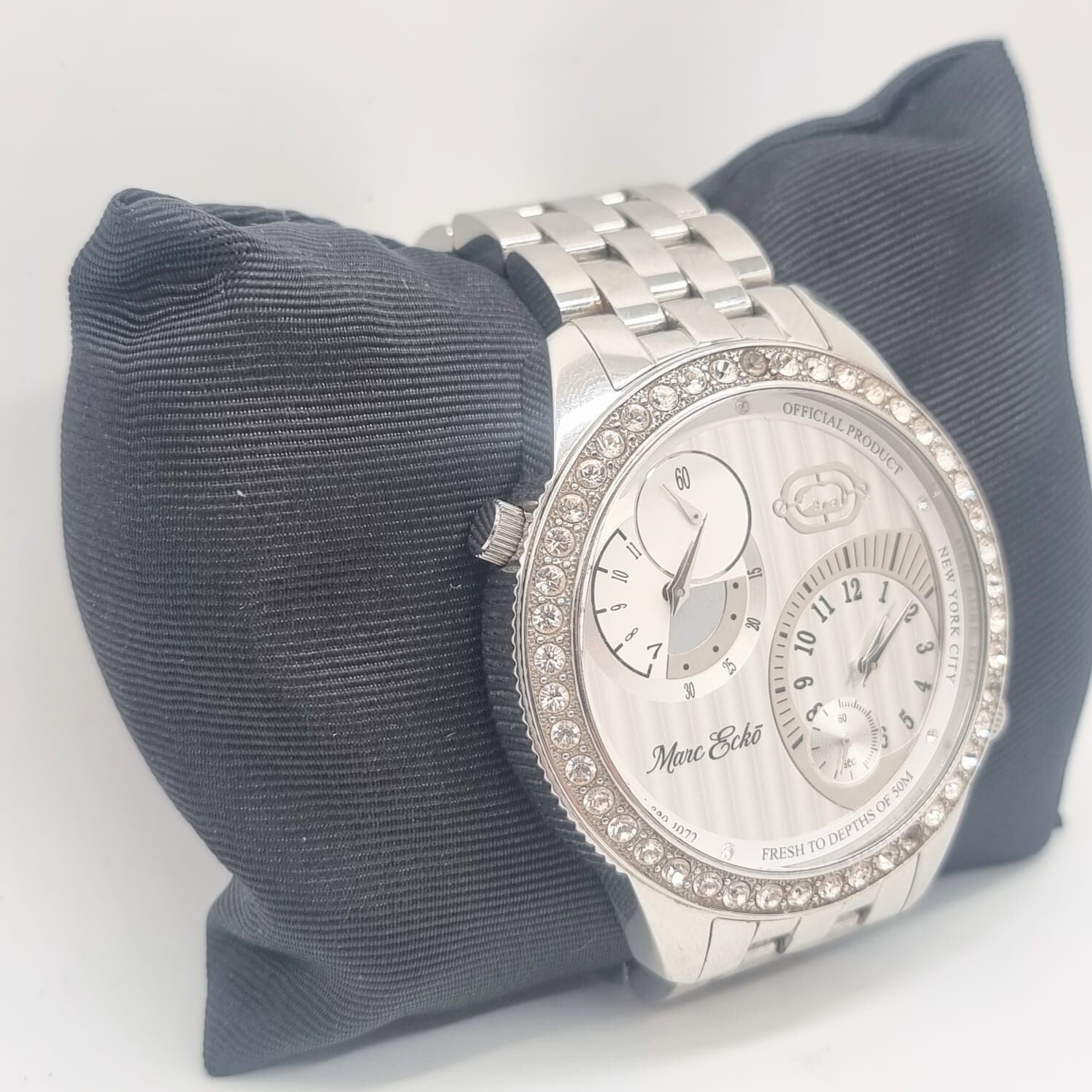 Marc Ecko E17522G1 Two Timer Dual Time Silver Sta… - image 3