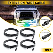 2x 10ft 4Pin Extension Wire Cable Cord For RGB LED Rock Light / Halo Chasing Pod