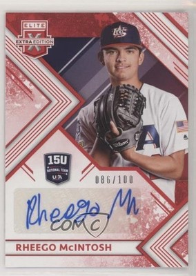 2018 Panini Elite Extra Edition Red 86/100 Rheego McIntosh #15U-RM Auto n1u