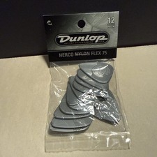 Herco HE211P Flex 75 Nylon Flat Picks, Silver...