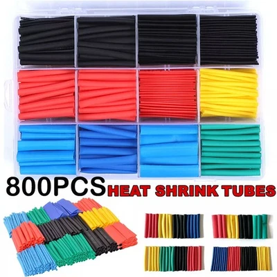 ANS-STATION 800X HEAT SHRINK TUBING TUBE SLEEVE CAR ELECTRICAL ASSORTED CABLE WIRE WRAP KIT