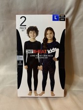 32 Degrees HEAT Kids Base Layer Set Long Sleeve Crew Neck Leggings Black L