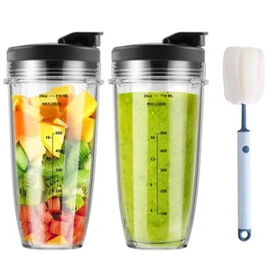 Ninja Blender Cups Replacement 5pcs, 24oz Ninja Cups for Blender Ninja Blende...