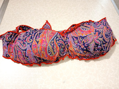 Libra Vensus Multicolor Paisley Bandeau Bikini Top Swimwear MC2 Saint Barth sz S
