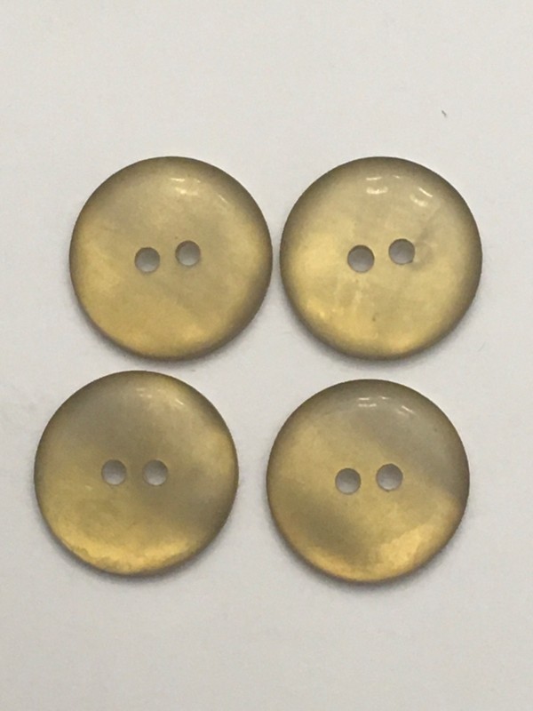 yellowish 7/8" flat back buttons- set of 4