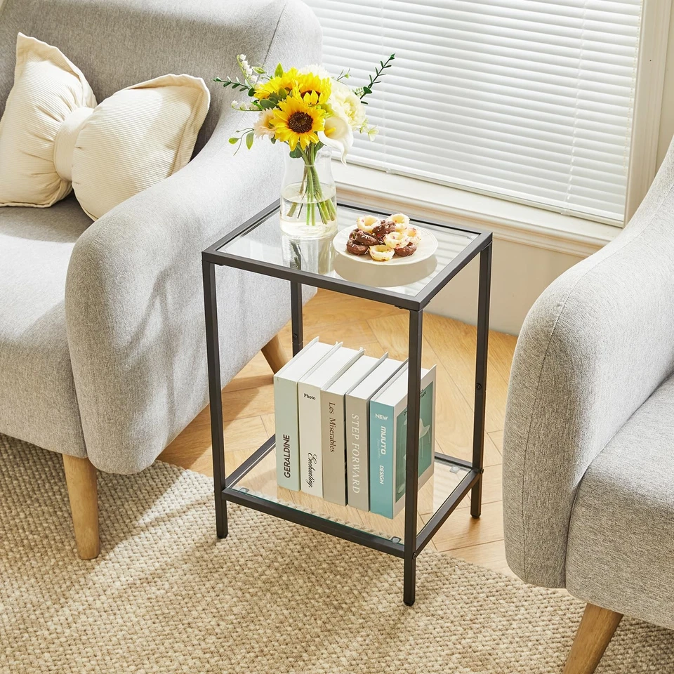 Table dAppoint à 2 Niveaux, Table Basse, Table de Chevet, Table Téléphone, Bo... - Photo 3/4