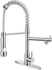FEELSO Kitchen Faucet with Pull Down Sprayer, Single Spring kitchen faucet 
