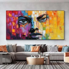 Texture Abstract Hand Painted Oil Painting Canvas Living Room Home Decor Yellow